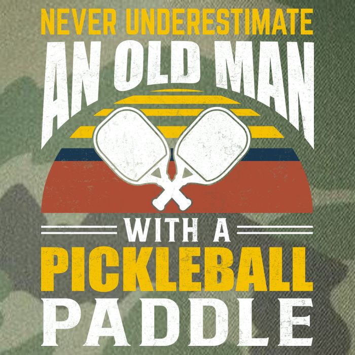 Pickleball Never Underestimate An Old Man With A Pickleball Paddle Legacy Tie Dye Trucker Hat
