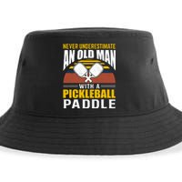 Pickleball Never Underestimate An Old Man With A Pickleball Paddle Sustainable Bucket Hat