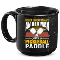 Pickleball Never Underestimate An Old Man With A Pickleball Paddle 15oz Campfire Ceramic Mug