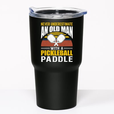 Pickleball Never Underestimate An Old Man With A Pickleball Paddle Tumbler