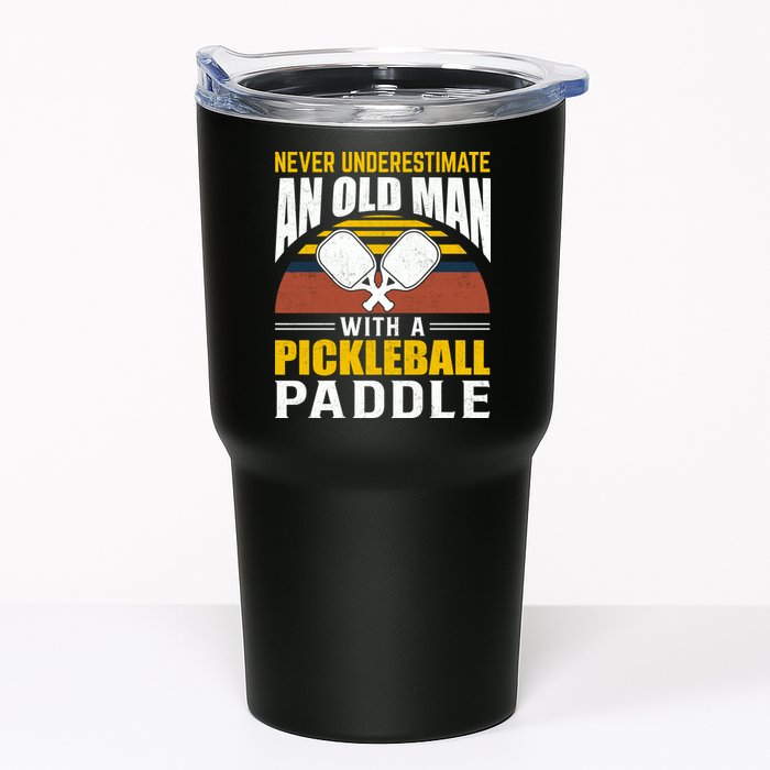 Pickleball Never Underestimate An Old Man With A Pickleball Paddle Tumbler