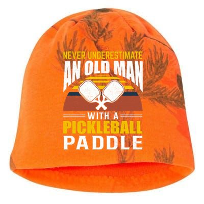 Pickleball Never Underestimate An Old Man With A Pickleball Paddle Kati - Camo Knit Beanie