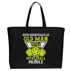 Pickleball Never Underestimate An Old Man With A Pickleball Paddle Cotton Canvas Jumbo Tote