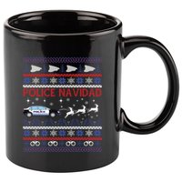 Police Navidad Ugly Christmas Sweater Design 11oz C Handle Ceramic Mug