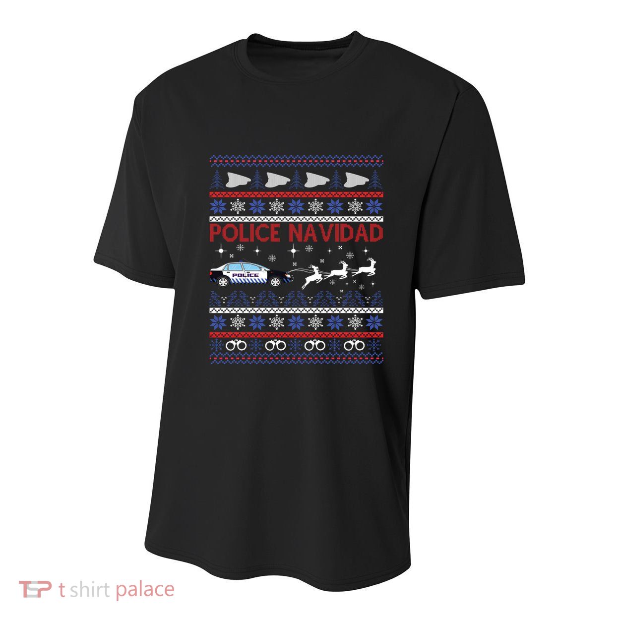 Police Navidad Ugly Christmas Sweater Design Youth Performance Sprint T-Shirt