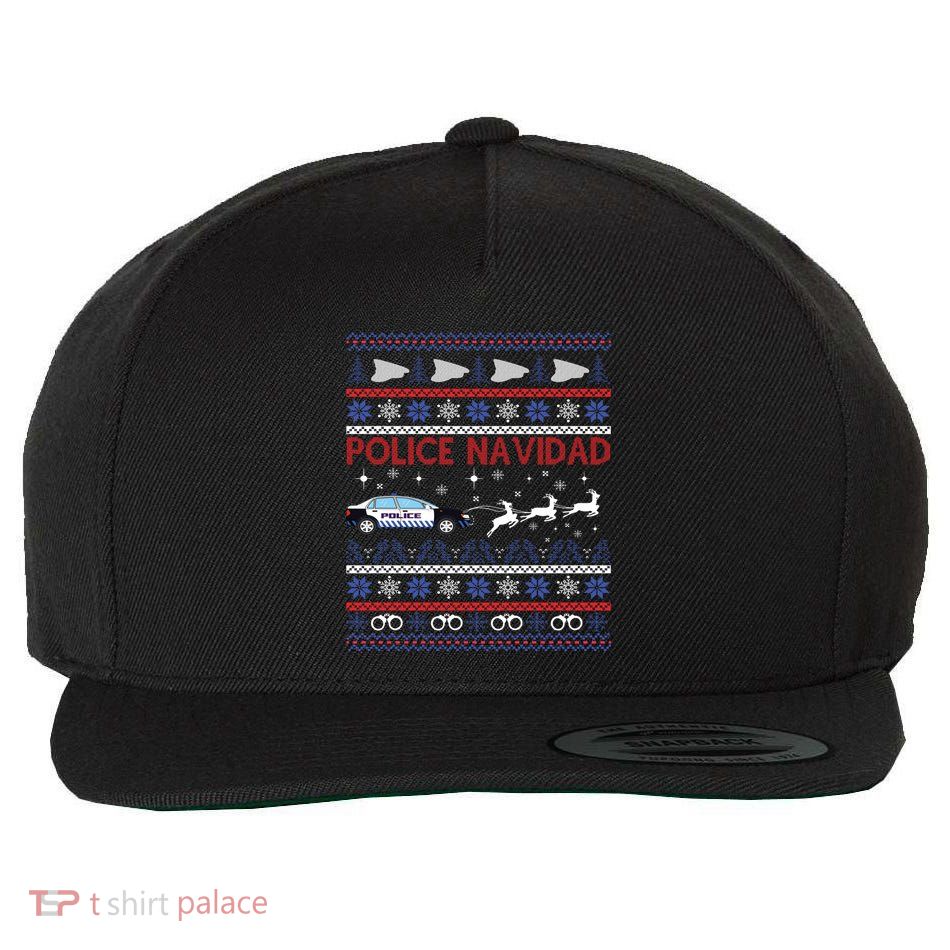 Police Navidad Ugly Christmas Sweater Design Wool Snapback Cap