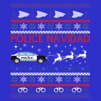 Police Navidad Ugly Christmas Sweater Design Button