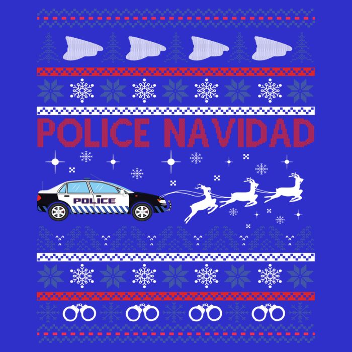 Police Navidad Ugly Christmas Sweater Design Button