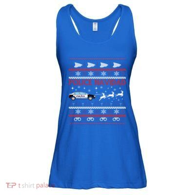 Police Navidad Ugly Christmas Sweater Design Ladies Essential Flowy Tank