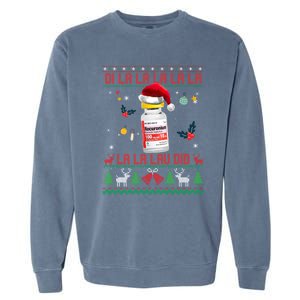 Pharmacist Nurse Ugly Christmas Sweater Di La La Lav Did Meaningful Gift Garment-Dyed Sweatshirt