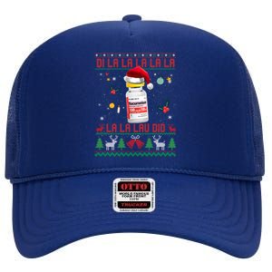 Pharmacist Nurse Ugly Christmas Sweater Di La La Lav Did Meaningful Gift High Crown Mesh Back Trucker Hat