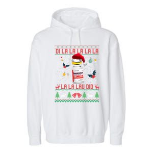 Pharmacist Nurse Ugly Christmas Sweater Di La La Lav Did Meaningful Gift Garment-Dyed Fleece Hoodie