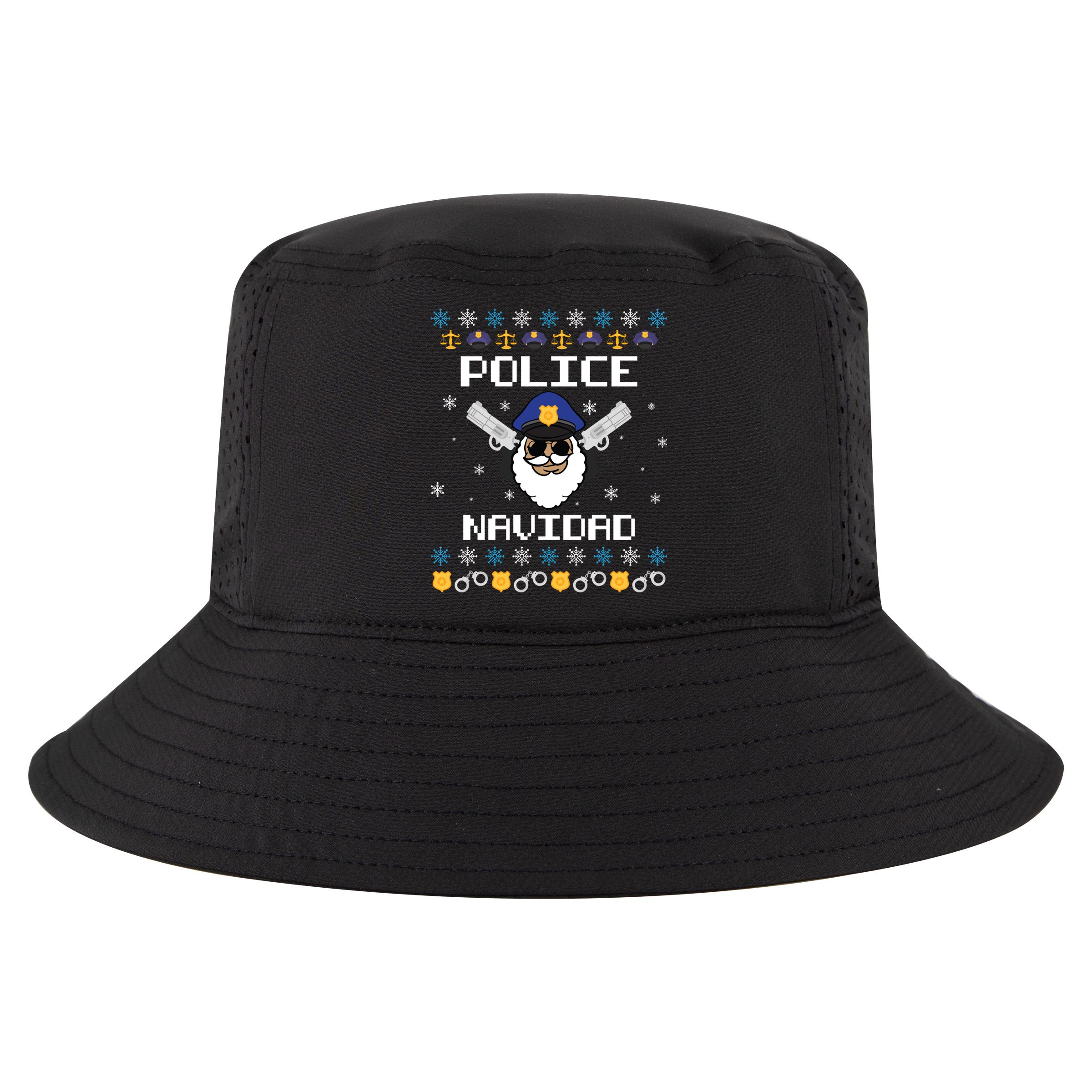 Police Navidad Ugly Christmas Funny Policeman Xmas Cool Comfort Performance Bucket Hat