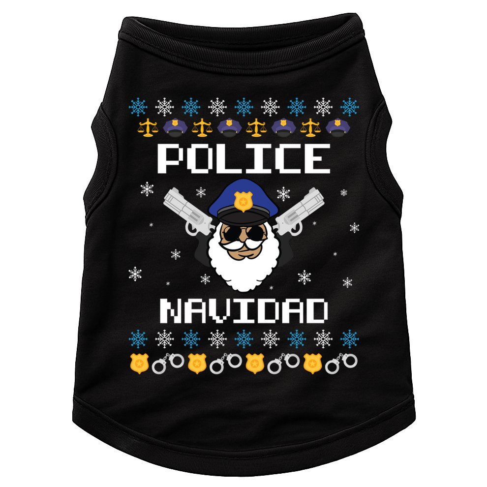 Police Navidad Ugly Christmas Funny Policeman Xmas Doggie Tank