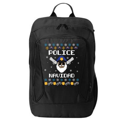 Police Navidad Ugly Christmas Funny Policeman Xmas City Backpack