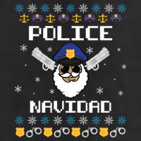 Police Navidad Ugly Christmas Funny Policeman Xmas 25L Jumbo Tote