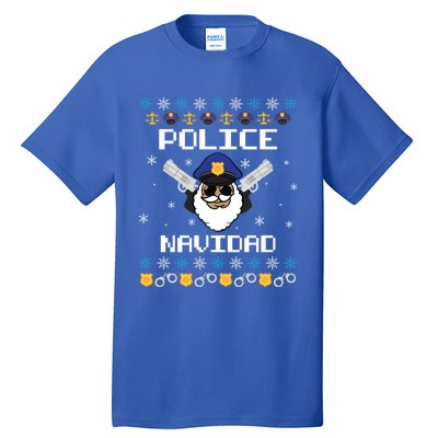 Police Navidad Ugly Christmas Funny Policeman Xmas Tall T-Shirt