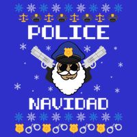 Police Navidad Ugly Christmas Funny Policeman Xmas Button