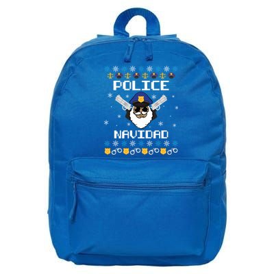 Police Navidad Ugly Christmas Funny Policeman Xmas 16 in Basic Backpack