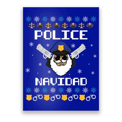 Police Navidad Ugly Christmas Funny Policeman Xmas Poster