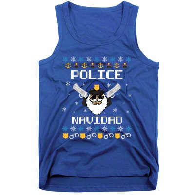 Police Navidad Ugly Christmas Funny Policeman Xmas Tank Top