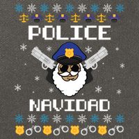 Police Navidad Ugly Christmas Funny Policeman Xmas Cotton Canvas Backpack