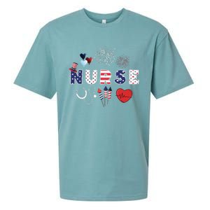 Pride Nurse USA Flag Stethoscope Patriotic Nurse 4th Of July Sueded Cloud Jersey T-Shirt