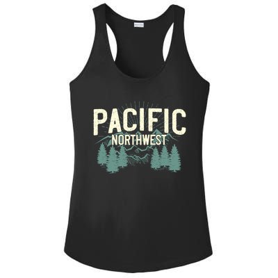 Pacific Northwest Vintage Mountain Camping Hiking Gift Ladies PosiCharge Competitor Racerback Tank