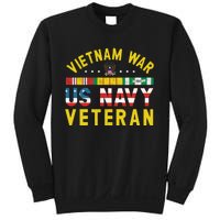 Proud Navy Vietnam Veteran Vietnam War Vet USA Flag Gift Sweatshirt