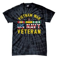 Proud Navy Vietnam Veteran Vietnam War Vet USA Flag Gift Tie-Dye T-Shirt