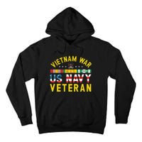 Proud Navy Vietnam Veteran Vietnam War Vet USA Flag Gift Tall Hoodie