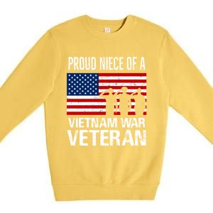 Proud Niece Vietnam War Veteran For Matching Uncle Vet Meaningful Gift Premium Crewneck Sweatshirt