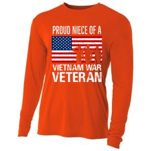 Proud Niece Vietnam War Veteran For Matching Uncle Vet Meaningful Gift Cooling Performance Long Sleeve Crew