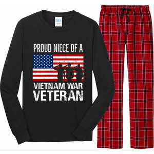 Proud Niece Vietnam War Veteran For Matching Uncle Vet Meaningful Gift Long Sleeve Pajama Set