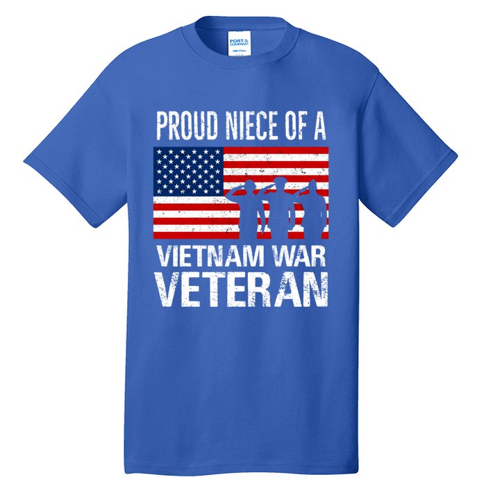 Proud Niece Vietnam War Veteran For Matching Uncle Vet Meaningful Gift Tall T-Shirt