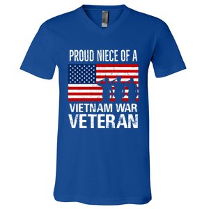 Proud Niece Vietnam War Veteran For Matching Uncle Vet Meaningful Gift V-Neck T-Shirt