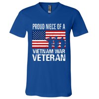 Proud Niece Vietnam War Veteran For Matching Uncle Vet Meaningful Gift V-Neck T-Shirt