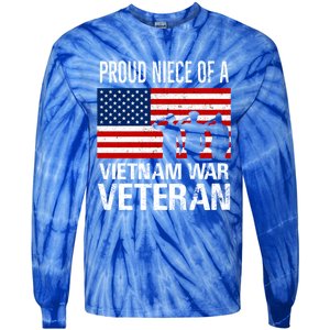 Proud Niece Vietnam War Veteran For Matching Uncle Vet Meaningful Gift Tie-Dye Long Sleeve Shirt