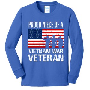 Proud Niece Vietnam War Veteran For Matching Uncle Vet Meaningful Gift Kids Long Sleeve Shirt