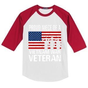 Proud Niece Vietnam War Veteran For Matching Uncle Vet Meaningful Gift Kids Colorblock Raglan Jersey