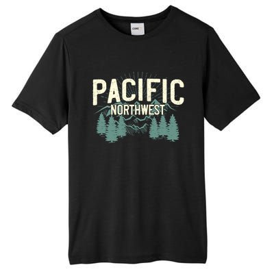 Pacific Northwest Vintage Mountain Camping Hiking Gift Meaningful Gift Tall Fusion ChromaSoft Performance T-Shirt