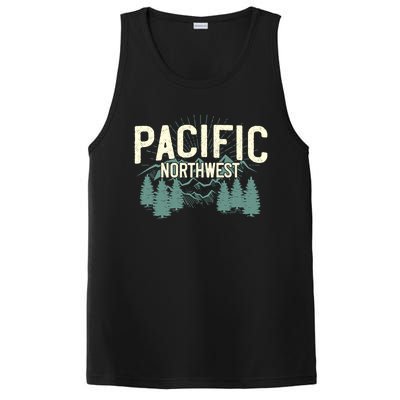 Pacific Northwest Vintage Mountain Camping Hiking Gift Meaningful Gift PosiCharge Competitor Tank