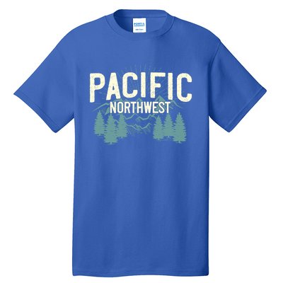 Pacific Northwest Vintage Mountain Camping Hiking Gift Meaningful Gift Tall T-Shirt