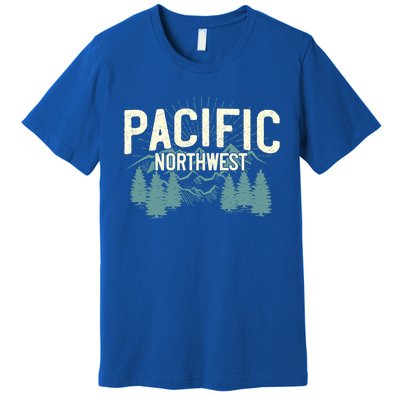 Pacific Northwest Vintage Mountain Camping Hiking Gift Meaningful Gift Premium T-Shirt