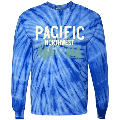 Pacific Northwest Vintage Mountain Camping Hiking Gift Meaningful Gift Tie-Dye Long Sleeve Shirt