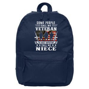 Proud Niece Veteran American Flag Gifts VeteranS Day Niece 16 in Basic Backpack