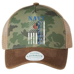 Proud Na Vy Veteran USA Flag Man Dad Grandpa Legacy Tie Dye Trucker Hat