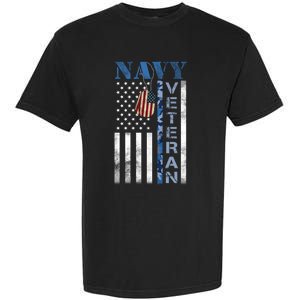 Proud Na Vy Veteran USA Flag Man Dad Grandpa Garment-Dyed Heavyweight T-Shirt