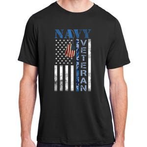 Proud Na Vy Veteran USA Flag Man Dad Grandpa Adult ChromaSoft Performance T-Shirt