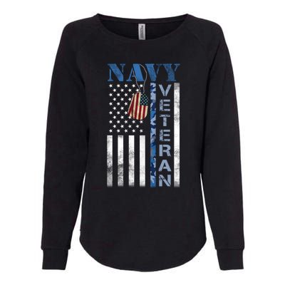 Proud Na Vy Veteran USA Flag Man Dad Grandpa Womens California Wash Sweatshirt